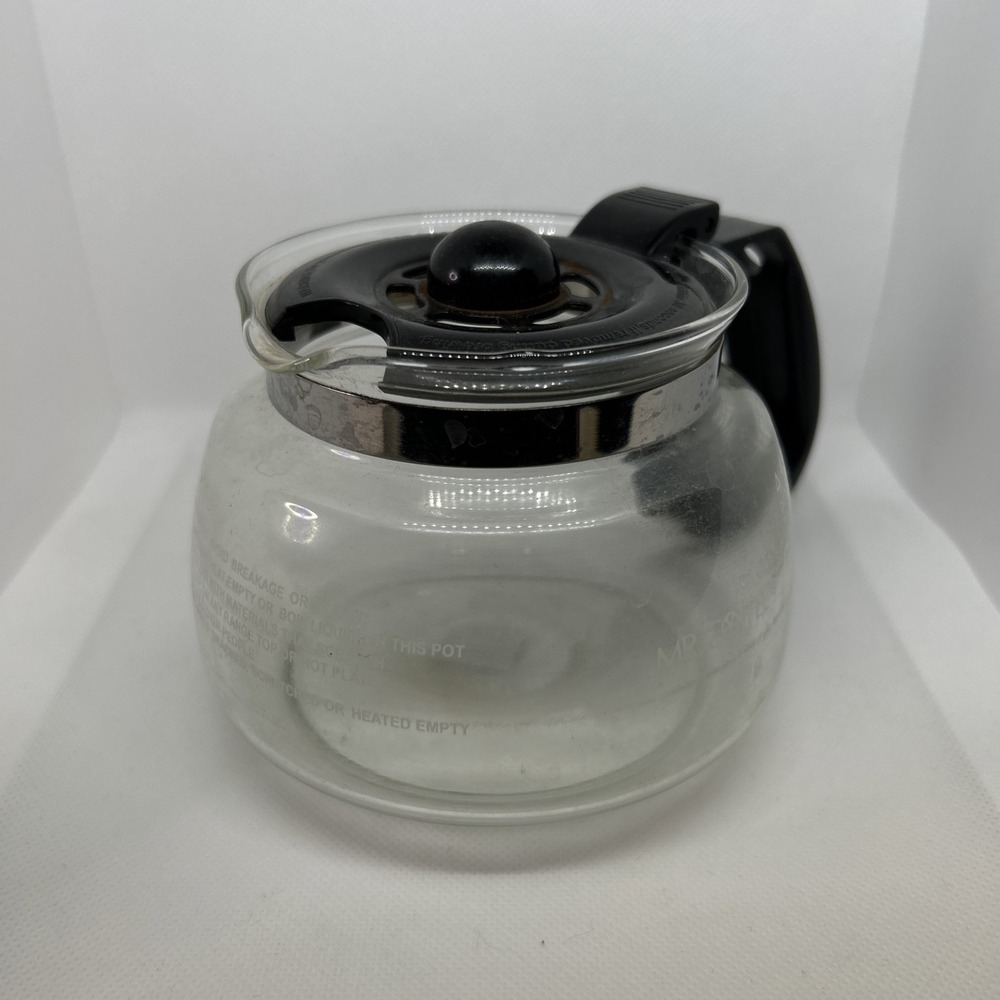Mr. Coffee 4-Cup Glass Carafe Clear Black for Filter Coffee Maker Easy to Clean